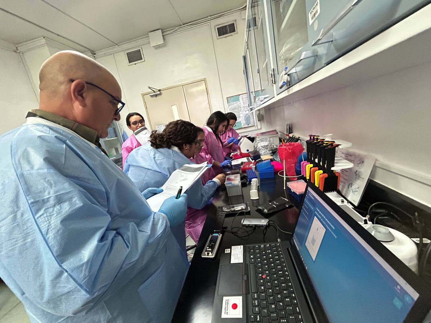 Scientists working in laboraotry