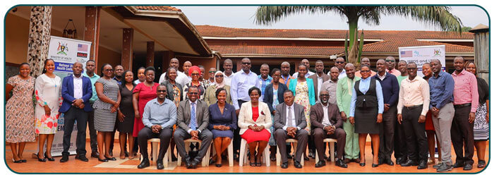 16-GH-LDR-Launch-Uganda-01-group-photo Dr. Charles Olaro, director health services, Commissioners Susan Nabadda and Paul Mbaka and other participants attended the launch of the National Laboratory Data Repository in Kampala Uganda.